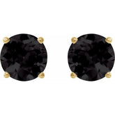 14K Yellow 8 mm Natural Black Onyx Stud Earrings